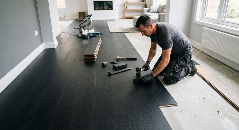 Dark Wood Floor Installation in Austin, TX