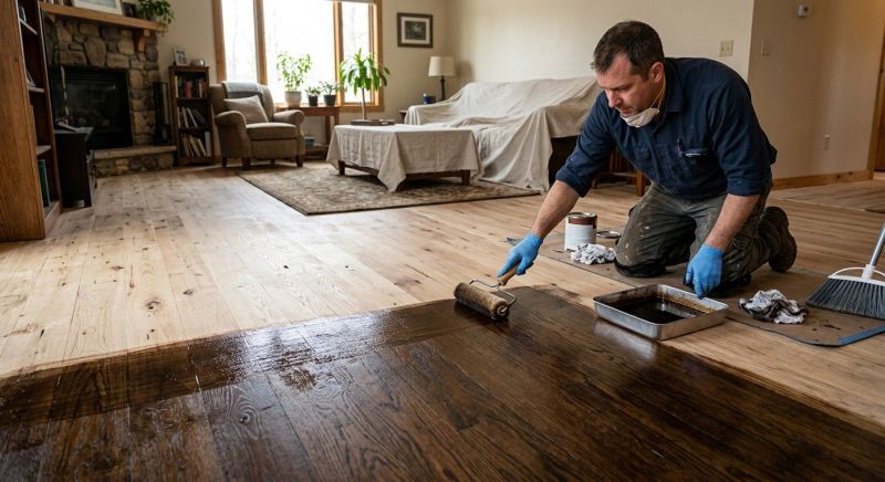 Maple Floor Staining in Overland Park, KS