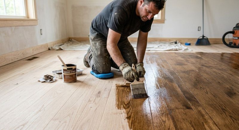 Walnut Floor Staining in Olathe, KS