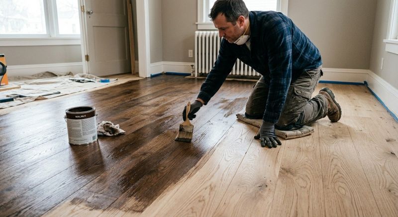 Walnut Floor Staining in Kansas City, KS